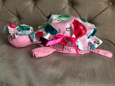 Brenda, Tilly tortoise, papier mache & material.jpg